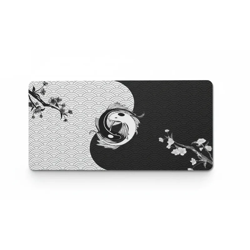 XXL Japanese Mouse Pad — Koi Carp, Seigaiha and Cherry Blossom | PopMyPad