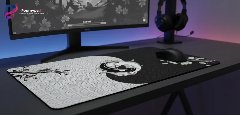 XXL Japanese Mouse Pad — Koi Carp, Seigaiha and Cherry Blossom | PopMyPad