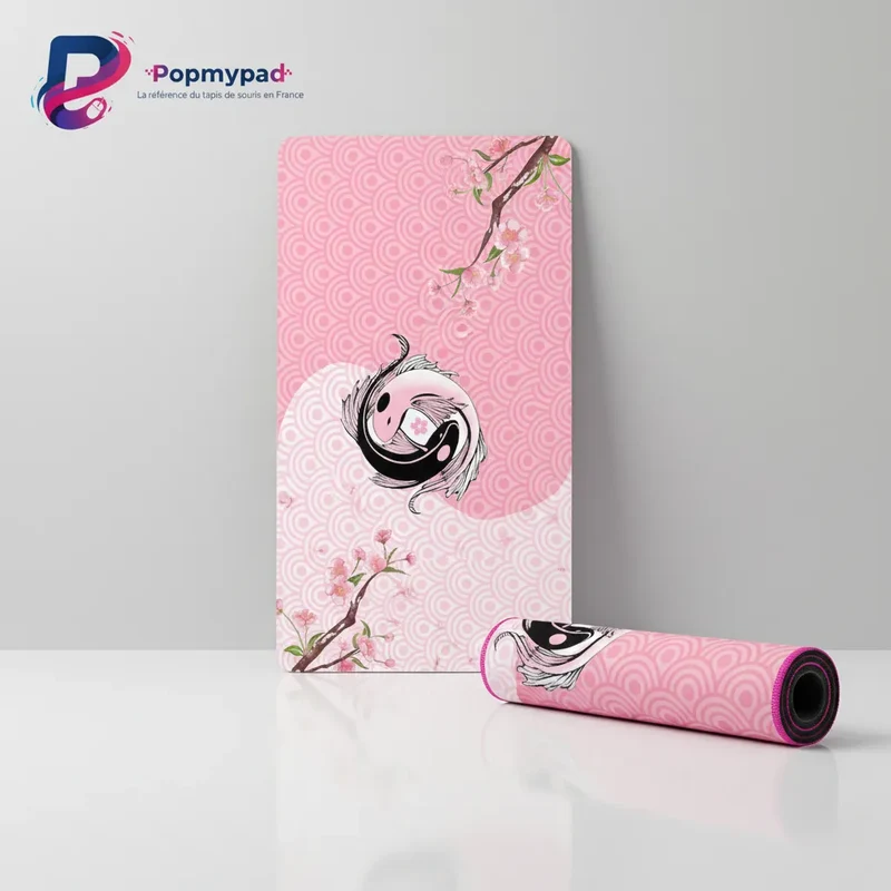 XXL Japanese Mouse Pad — Koi Carp and Cherry Blossom | PopMyPad