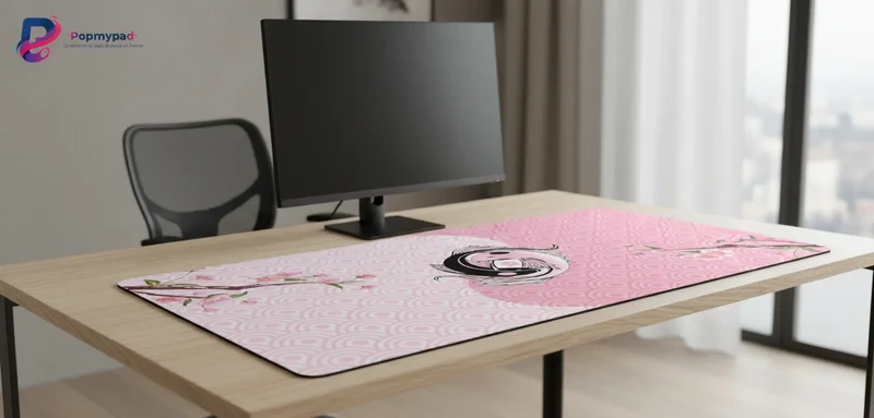 XXL Japanese Mouse Pad — Koi Carp and Cherry Blossom | PopMyPad