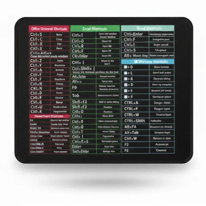 Office Shortcuts Mouse Pad — Master Office Cheat Sheet | PopMyPad