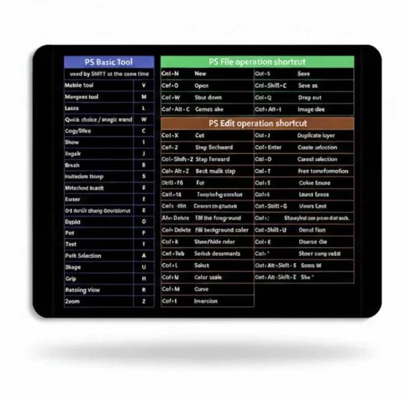 Photoshop Shortcuts Guide Mouse Pad — The Designer's Cheat Sheet | PopMyPad