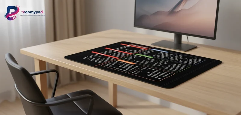 Keyboard Shortcuts Mouse Pad — Productivity Guide 9.8 × 13.8 in | PopMyPad