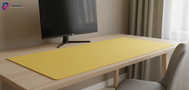 Yellow Mouse Pad — Minimalist Solid Colour 9.8 × 11.4 in | PopMyPad