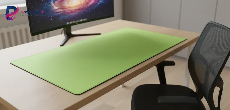 Pastel Light Green Mouse Pad — Minimalist Solid Colour 9.8 × 11.4 in | PopMyPad