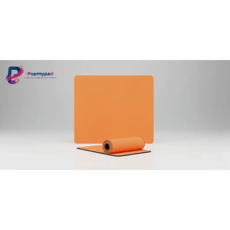 Orange Mouse Pad — Minimalist Solid Colour 9.8 × 11.4 in | PopMyPad