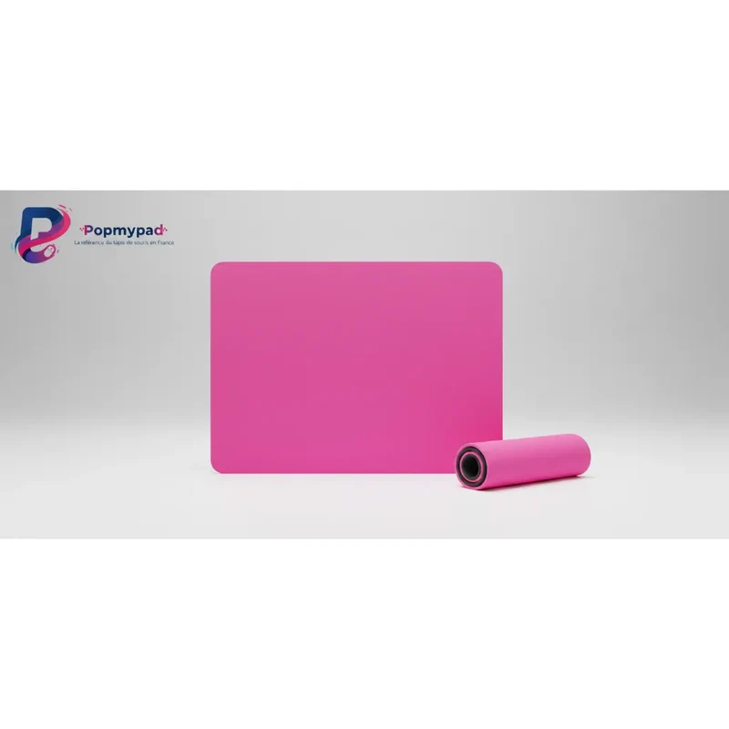 Pink Mouse Pad — Minimalist Solid Colour 9.8 × 11.4 in | PopMyPad