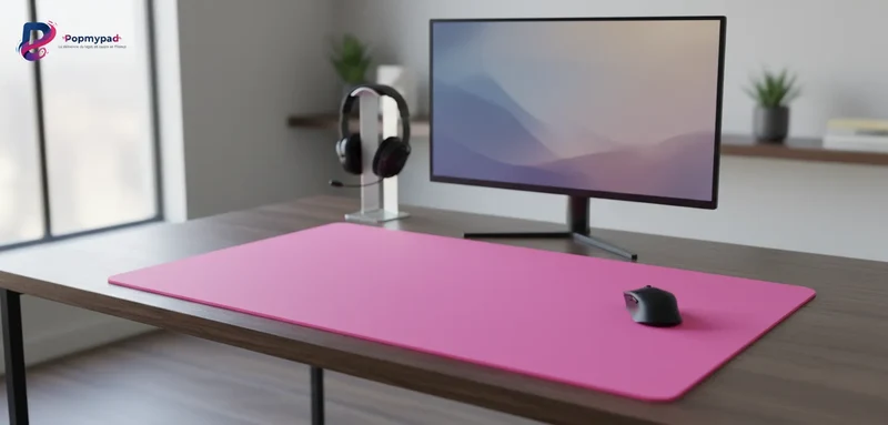 Pink Mouse Pad — Minimalist Solid Colour 9.8 × 11.4 in | PopMyPad