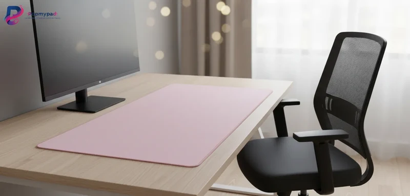 Pastel Pink Mouse Pad — Minimalist Solid Colour 9.8 × 11.4 in | PopMyPad