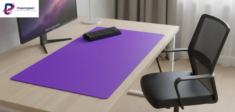 Purple Mouse Pad — Minimalist Solid Colour 9.8 × 11.4 in | PopMyPad
