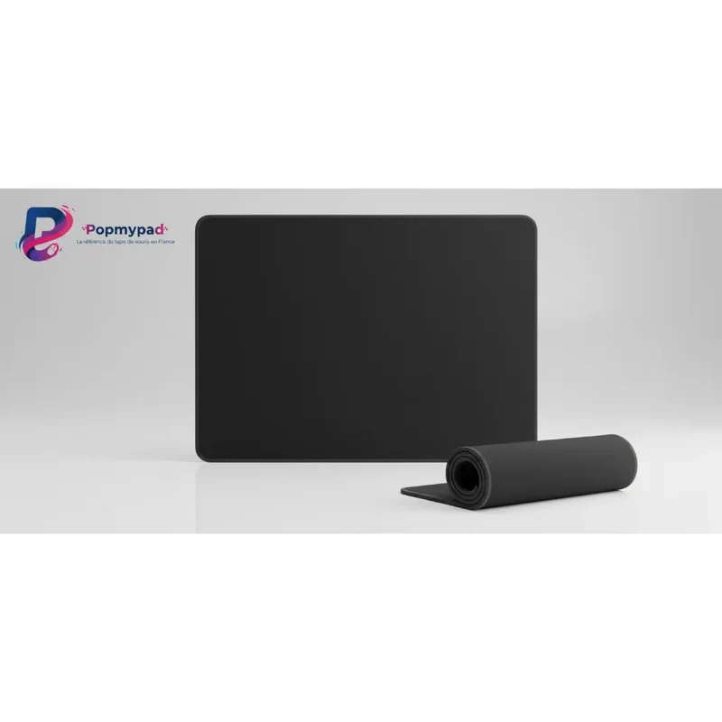 Black Mouse Pad — Minimalist Solid Colour 9.8 × 11.4 in | PopMyPad