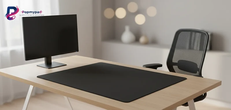Black Mouse Pad — Minimalist Solid Colour 9.8 × 11.4 in | PopMyPad