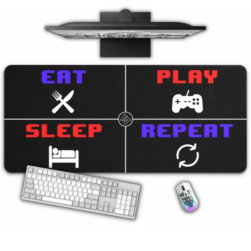 Tapis de Souris "EAT PLAY SLEEP REPEAT"