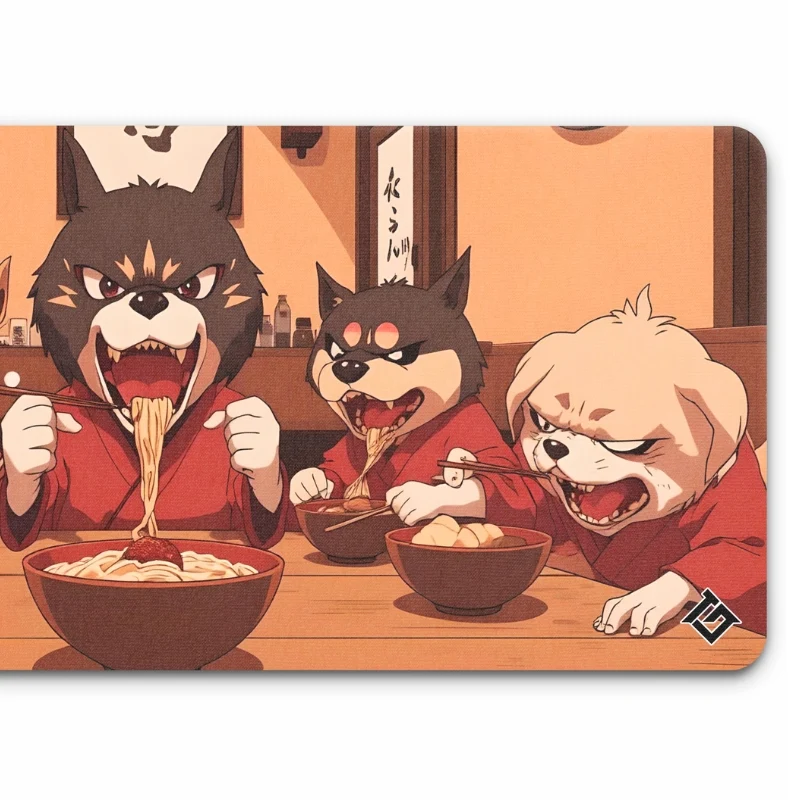 Tapis de Souris "CHIENS MÉCHANTS DANS UN RESTAURANT JAPONAIS"