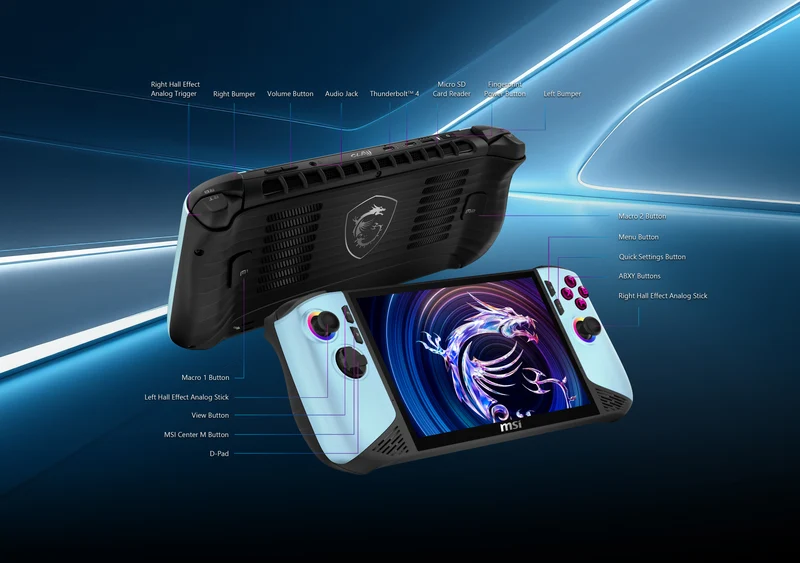 MSI Claw 8 AI+ A2VM Glacier Blue-246FR EDITION LIMITEE