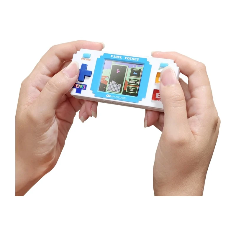Pixel Pocket Tetris — console porte-clés à écran 1,8 pouce, Tetris et 10 jeux bonus