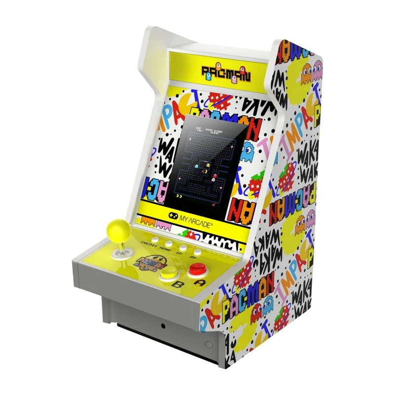 Mighty Player PAC-MAN My Arcade — mini borne en bois à écran vertical 3,5 pouces, batterie rechargeable