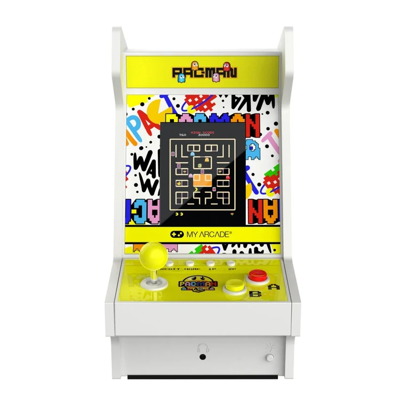 Mighty Player PAC-MAN My Arcade — mini borne en bois à écran vertical 3,5 pouces, batterie rechargeable
