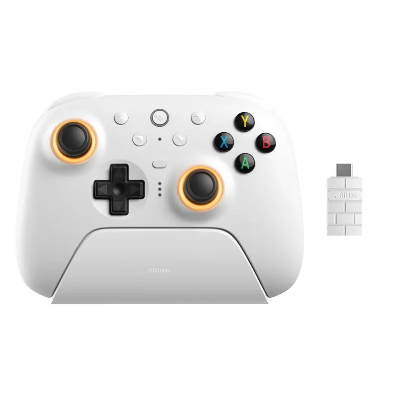 Manette 8BitDo Ultimate 2 sans fil 2,4 GHz pour PC et Android — sticks TMR et gâchettes à effet Hall commutables