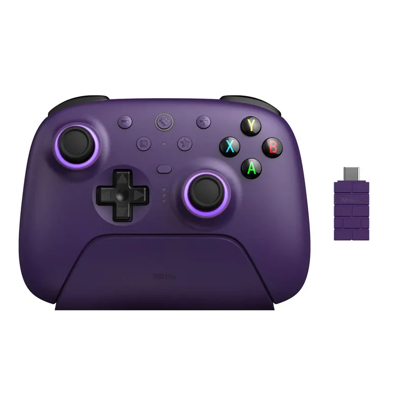 Manette 8BitDo Ultimate 2 sans fil 2,4 GHz pour PC et Android — sticks TMR et gâchettes à effet Hall commutables