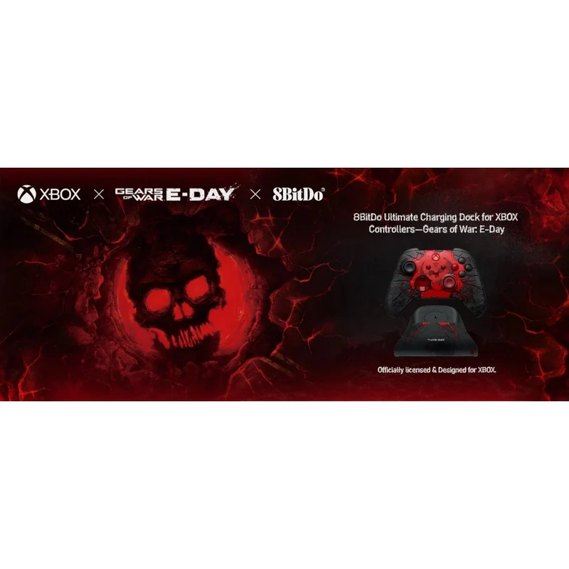 Dock de charge 8BitDo pour manette Xbox — édition Gears of War: E-Day, batterie 1000 mAh fournie