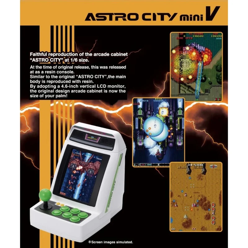 Astro City Mini V — mini borne d'arcade verticale à écran 4,6 pouces, 22 jeux intégrés