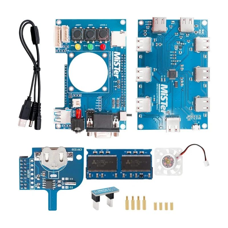 Kit d'extension MiSTer FPGA — boîtier métal, carte E/S, hub USB et 128 Mo de SDRAM, sans carte FPGA