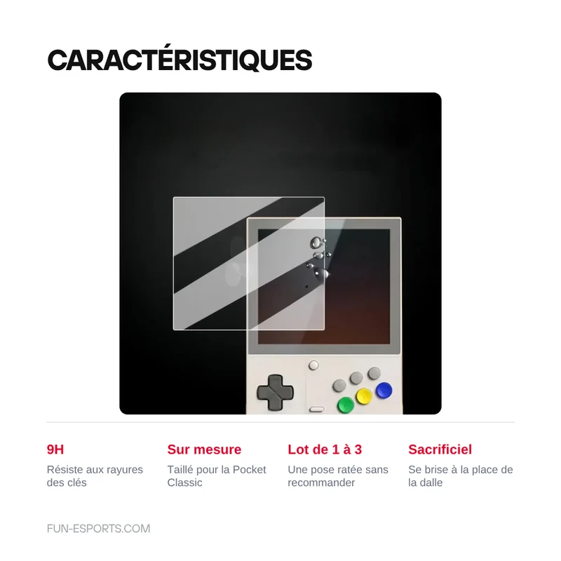 Verre trempé 9H Retroid Pocket Classic — lot de 1 à 3