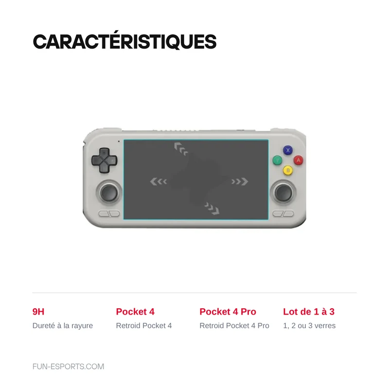 Verre trempé 9H Retroid Pocket 4 et 4 Pro — lot de 1 à 3