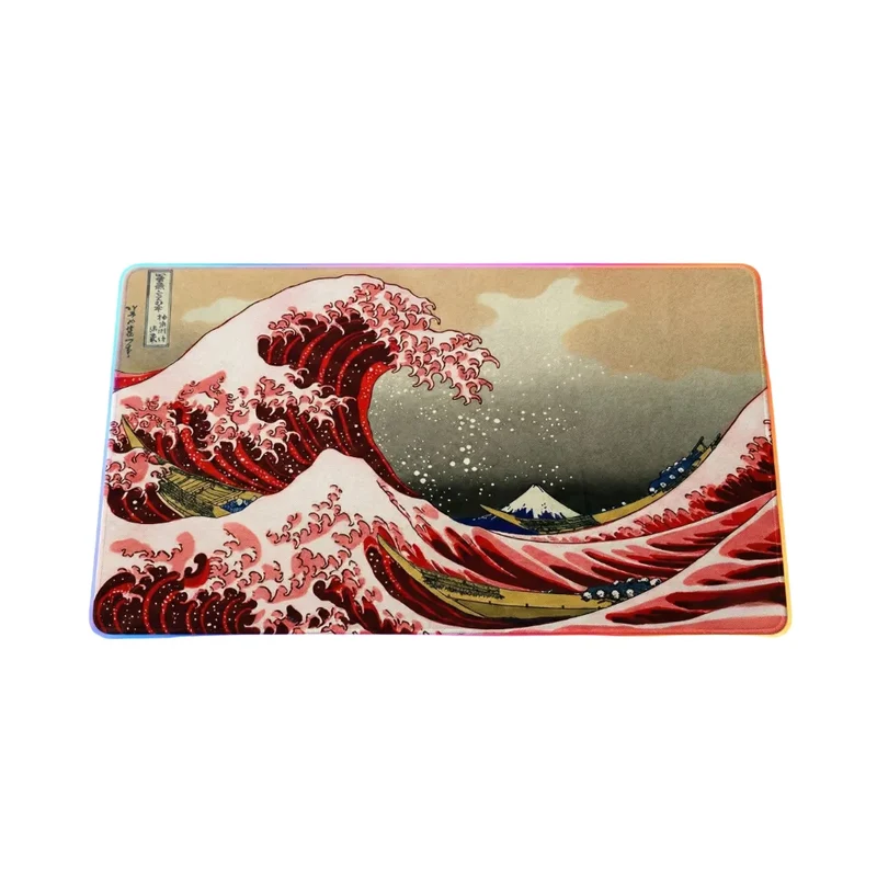 XXL Japanese Mouse Pad — Great Wave off Kanagawa in Imperial Red | PopMyPad