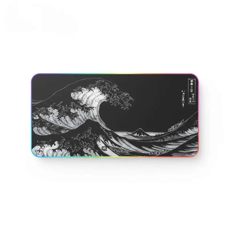 XXL Japanese Gaming Mouse Pad — Great Wave in Ink | PopMyPad