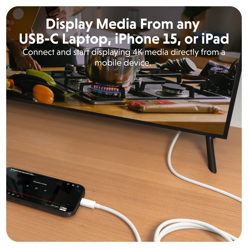 Câble HyperDrive USB-C vers HDMI 4K60Hz - Blanc