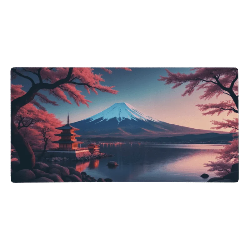 Tapis De Souris Japonais Paysage Mont Fuji Lac