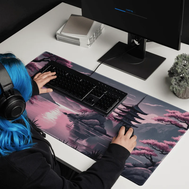 Tapis De Souris Japonais Pagode Cerisiers