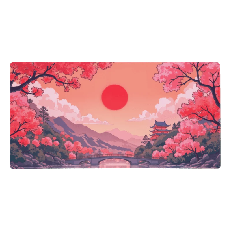 Tapis De Souris Japonais Paysage Cerisiers