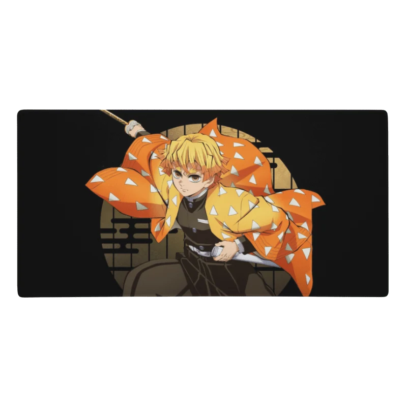 Tapis De Souris Manga Démon Guerrier Haori Orange
