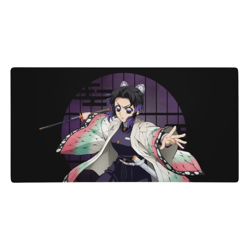Tapis De Souris Manga Démon Guerrière Haori Papillon
