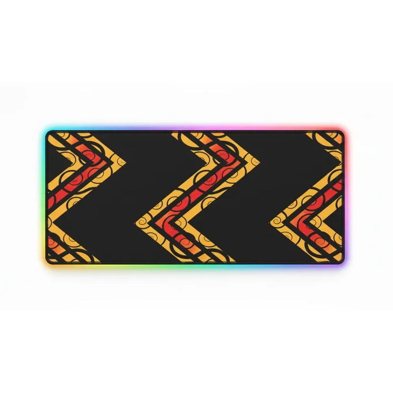 XXL RGB Geometric Mouse Pad — Solar Chevrons | PopMyPad