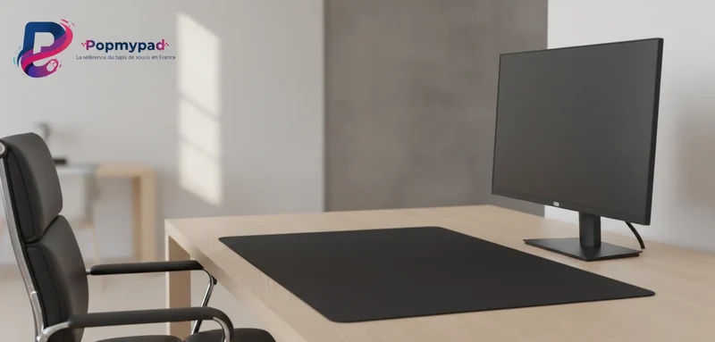 Black XXL Mouse Pad — Solid Black Desk Mat | PopMyPad