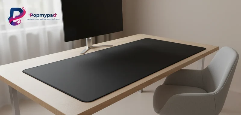 Black XXL Mouse Pad — Solid Black Desk Mat | PopMyPad