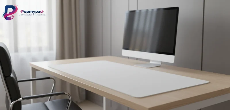 White XXL Mouse Pad — Solid White Desk Mat | PopMyPad