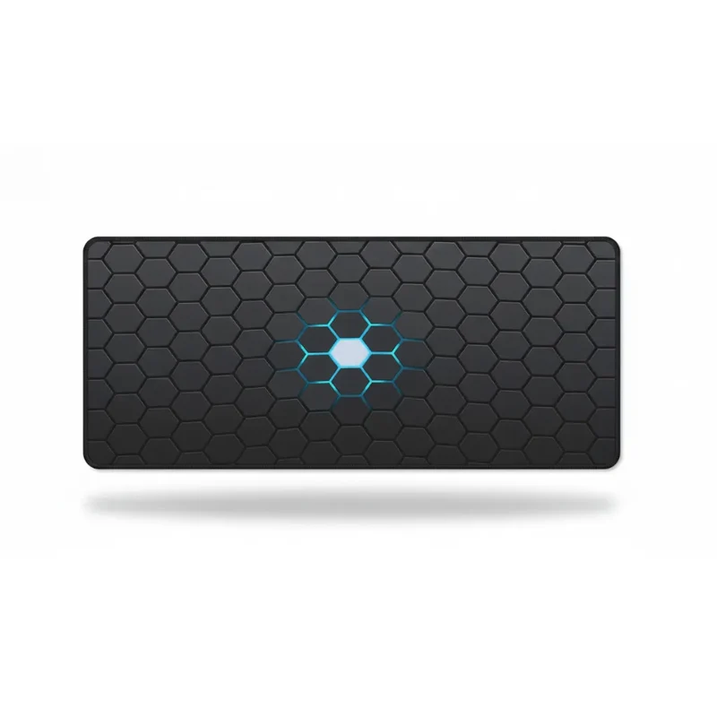 XXL Geometric Gaming Mouse Pad — Cyan Honeycomb Relief | PopMyPad