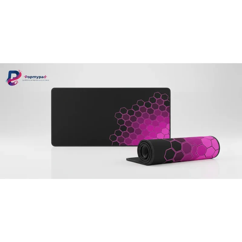 XXL Geometric Mouse Pad — Magenta & Purple Hive | PopMyPad