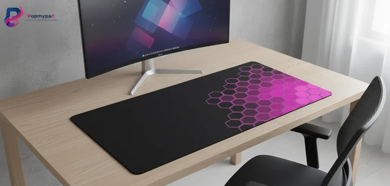 XXL Geometric Mouse Pad — Magenta & Purple Hive | PopMyPad