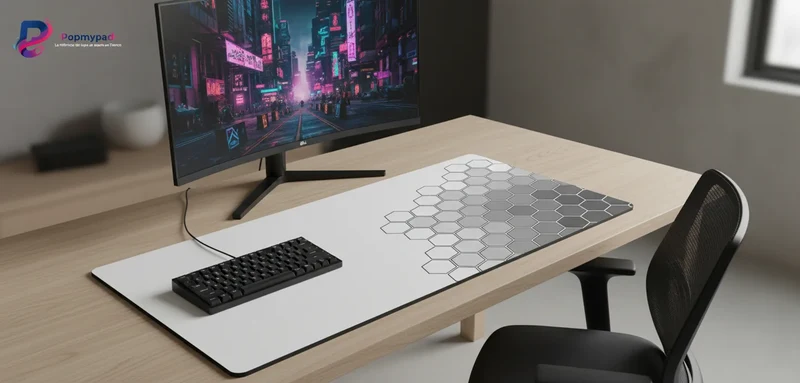 XXL Geometric Mouse Pad — Honeycomb Evolution Hexagons | PopMyPad