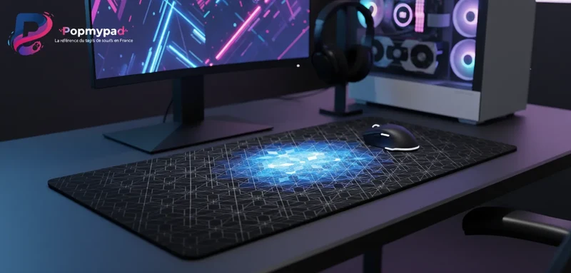XXL Geometric Mouse Pad — Blueprint Blue Fractal | PopMyPad