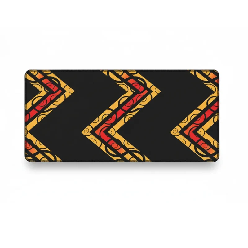 XXL Geometric Mouse Pad — Tribal Fire Chevrons | PopMyPad