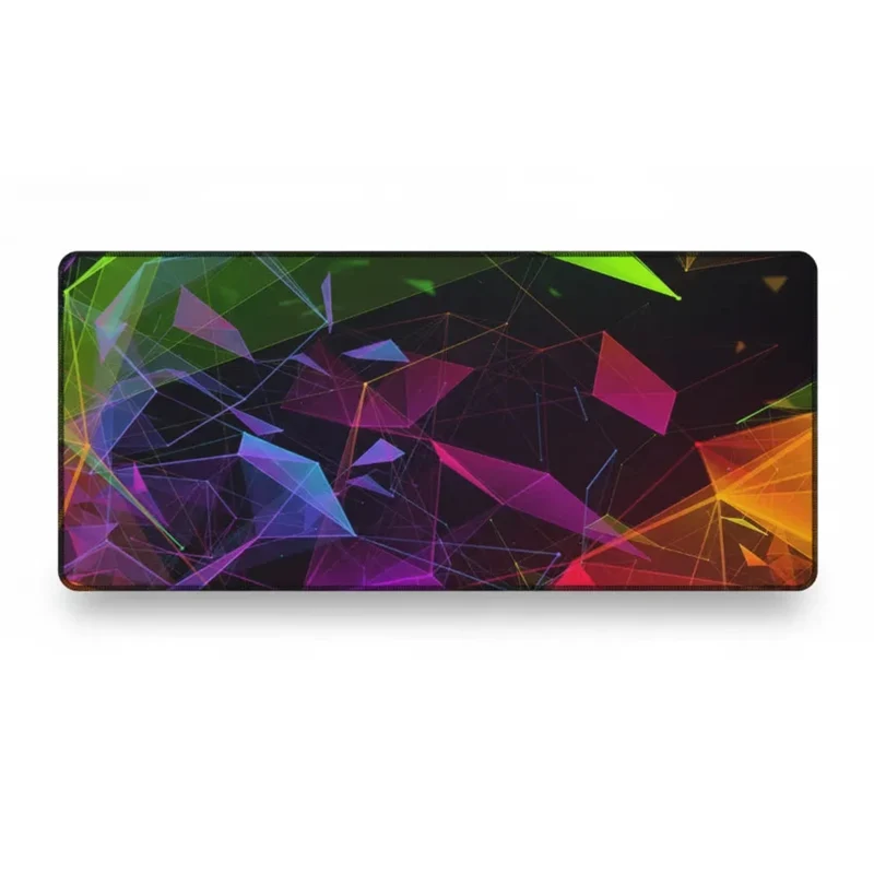 Tapis de Souris Gamer XXL Géométrique — Facettes Magenta & Vert Acide | PopMyPad
