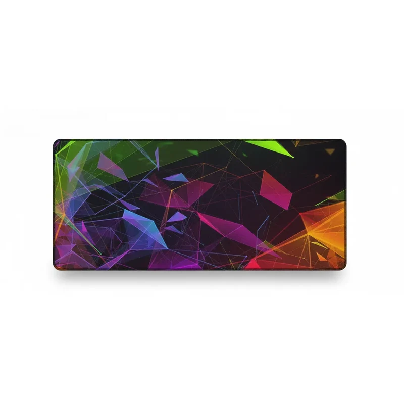 XXL Geometric Gaming Mouse Pad — Magenta & Acid Green Facets | PopMyPad