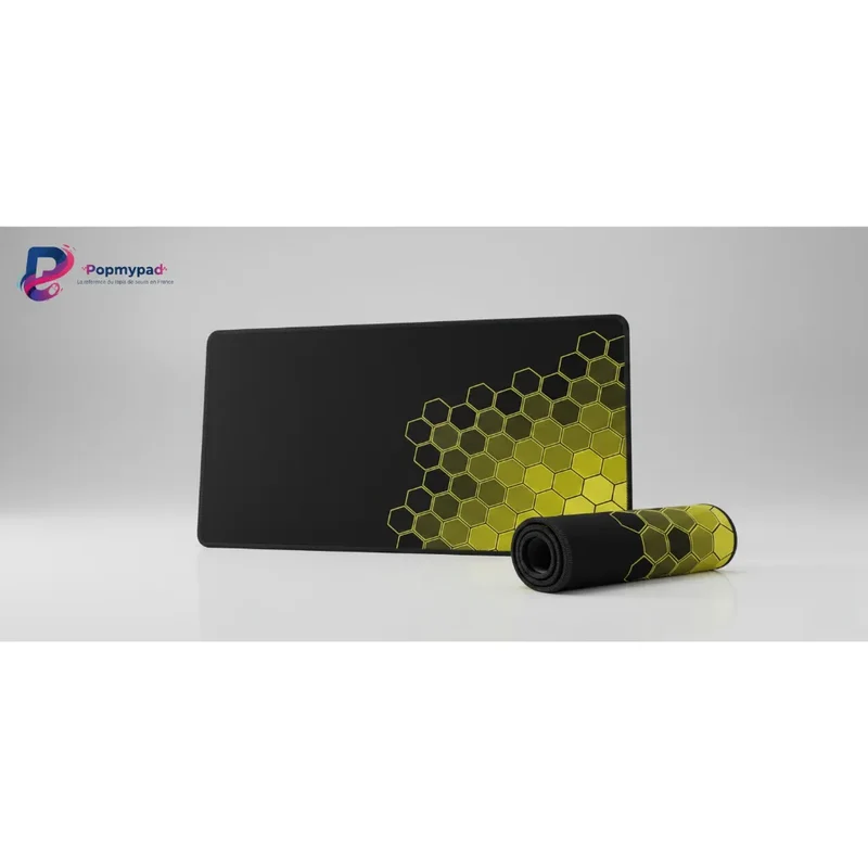 XXL Geometric Mouse Pad — Honeycomb Gold | PopMyPad